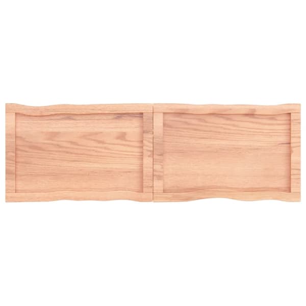 The Living Store bordplade 120x40x(2-4) cm naturlig kant behandlet træ lysebrun -  Bordplader