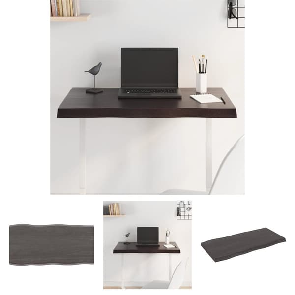 The Living Store Bordsskiva mörkbrun 80x40x(2-4) cm massivt trä levande kant -  Bordsskivor