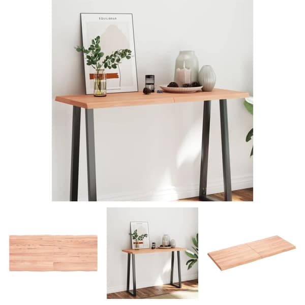 The Living Store Pöytälevy ruskea 120x50x(2-4)cm käsitelty täystammi elävä reuna -  Pöytälevyt