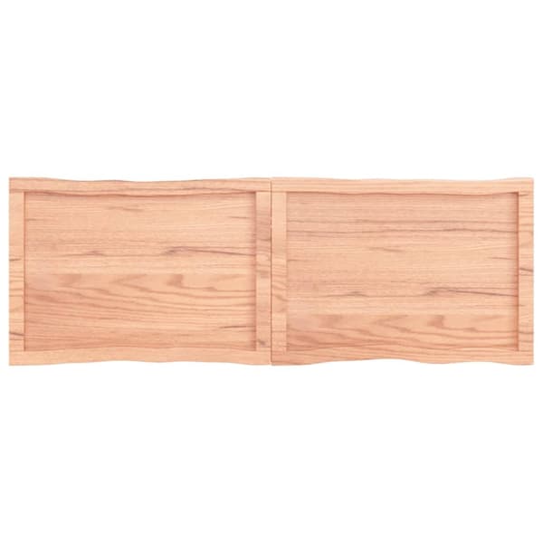 The Living Store bordplade 140x50x(2-4) cm naturlig kant behandlet træ lysebrun -  Bordplader