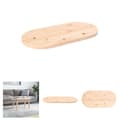 Miniatyrbillede 1 af 8: The Living Store bordplade 70x35x2,5 cm oval massivt fyrretræ -  Bordplader