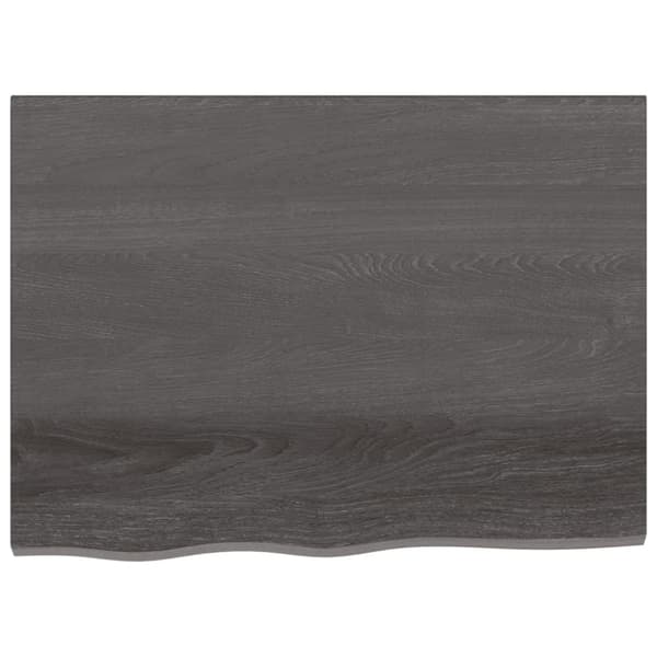 The Living Store bordplade 80x60x(2-4) cm behandlet massivt egetræ mørkebrun -  Bordplader