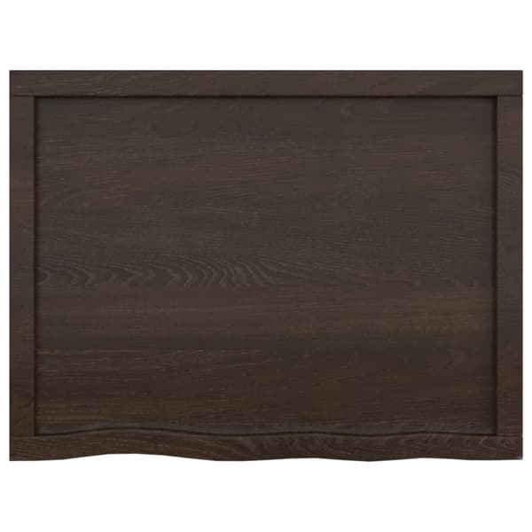 The Living Store bordplade 80x60x(2-4) cm behandlet massivt egetræ mørkebrun -  Bordplader