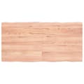 Miniatyrbillede 3 af 11: The Living Store bordplade 120x60x(2-4) cm naturlig kant behandlet træ lysebrun -  Bordplader