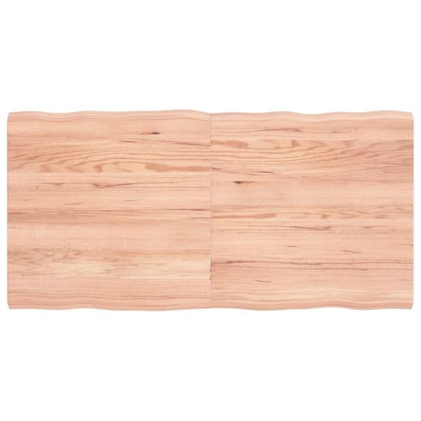 The Living Store bordplade 120x60x(2-4) cm naturlig kant behandlet træ lysebrun -  Bordplader