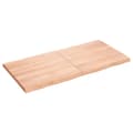Miniatyrbillede 5 af 11: The Living Store bordplade 120x60x(2-4) cm naturlig kant behandlet træ lysebrun -  Bordplader