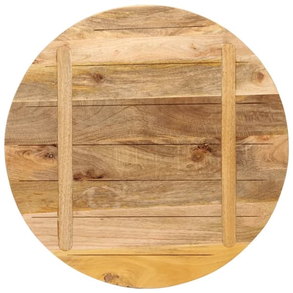 The Living Store bordplade Ø70x2,5 cm rund massivt ru mangotræ -  Bordplader