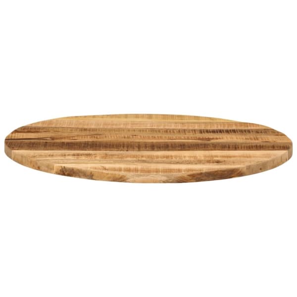 The Living Store bordplade Ø80x1,5 cm rund massivt ru mangotræ - Bordplader