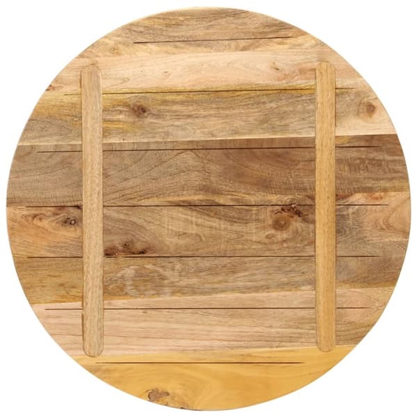 The Living Store bordplade Ø80x1,5 cm rund massivt ru mangotræ - Bordplader