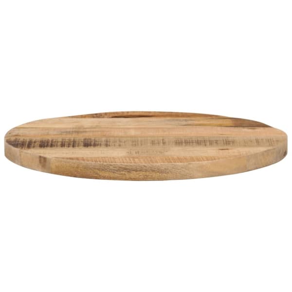 The Living Store Bordsskiva Ø 60x1,5 cm rund massivt grovt mangoträ -  Bordsskivor