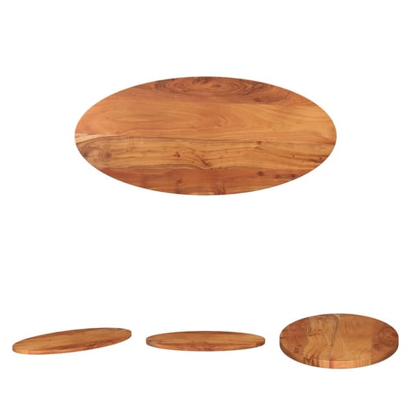 The Living Store bordplade 120x50x2,5 cm oval massivt akacietræ -  Bordplader