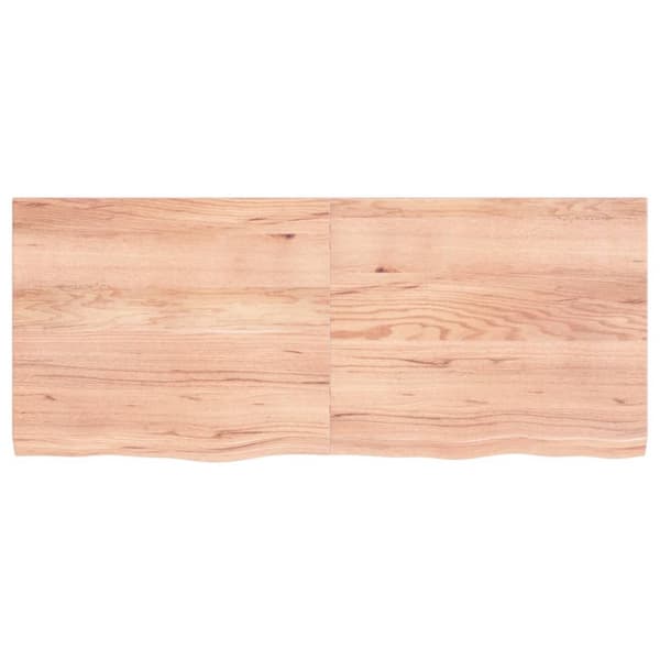 The Living Store bordplade 120x50x(2-4) cm behandlet massivt egetræ lysebrun -  Bordplader
