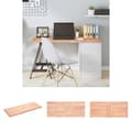 Miniatyrbillede 1 af 10: The Living Store bordplade 120x50x(2-4) cm behandlet massivt egetræ lysebrun -  Bordplader