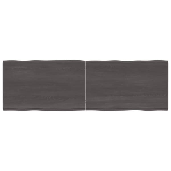 The Living Store bordplade 160x50x(2-4) cm naturlig kant behandlet træ mørkebrun -  Bordplader
