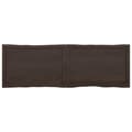 Miniatyrbillede 6 af 11: The Living Store bordplade 160x50x(2-4) cm naturlig kant behandlet træ mørkebrun -  Bordplader