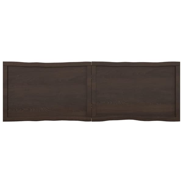 The Living Store bordplade 160x50x(2-4) cm naturlig kant behandlet træ mørkebrun -  Bordplader