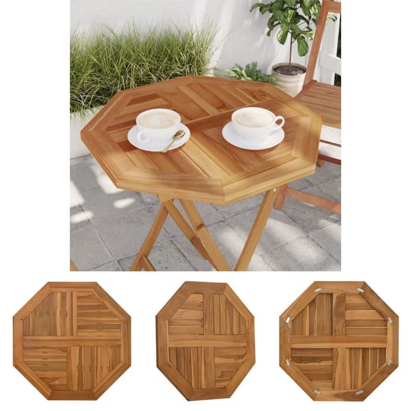The Living Store bordplade 60x60x2,5 cm ottekantet massivt teaktræ -  Bordplader