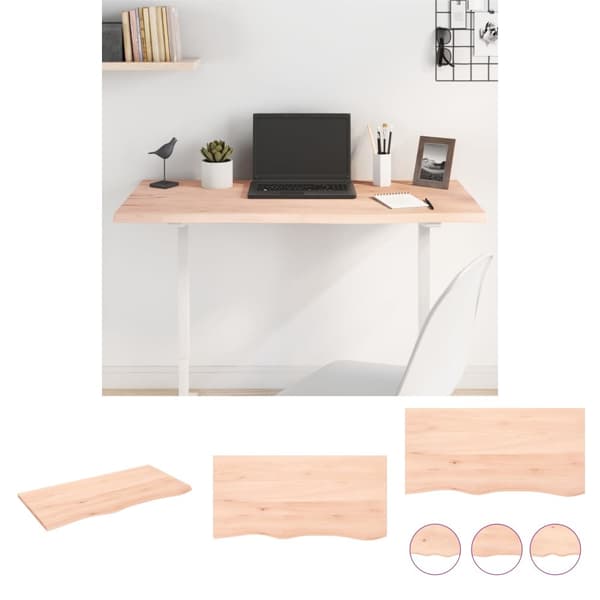 The Living Store Bordsskiva 100x50x2 cm obehandlad massiv ek -  Bordsskivor