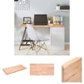Miniatyrbillede 1 af 10: The Living Store bordplade 120x60x(2-4) cm behandlet massivt egetræ lysebrun -  Bordplader