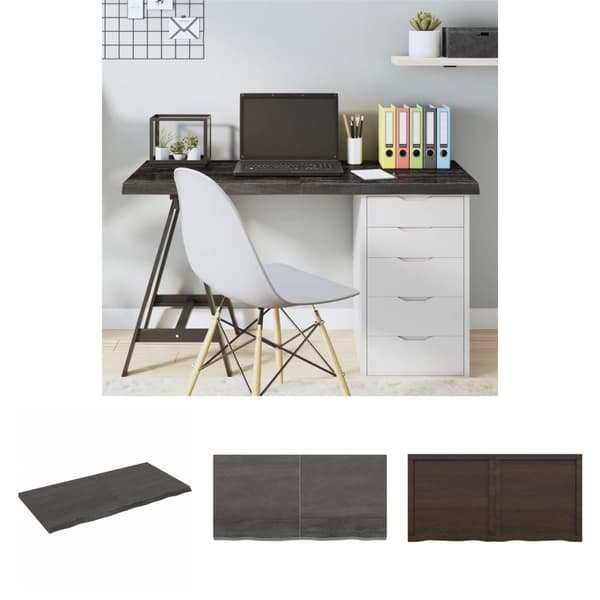 The Living Store Pöytälevy tummanruskea 120x60x(2-4) cm käsitelty täystammi -  Pöytälevyt