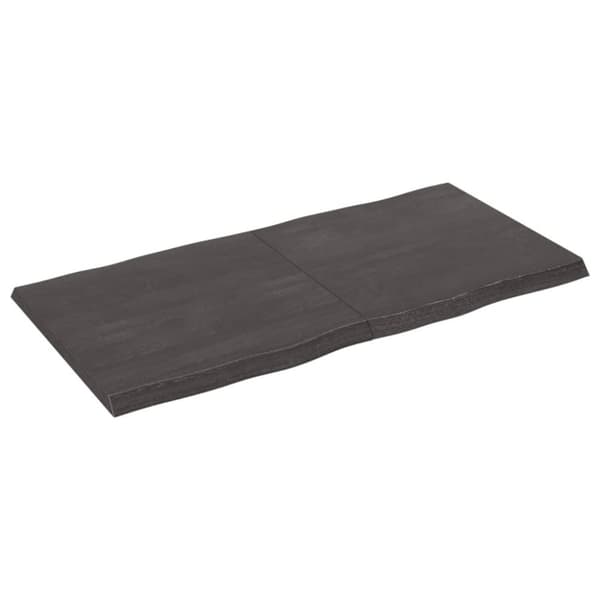 The Living Store Bordsskiva mörkbrun 120x60x(2-4) cm massivt trä levande kant -  Bordsskivor