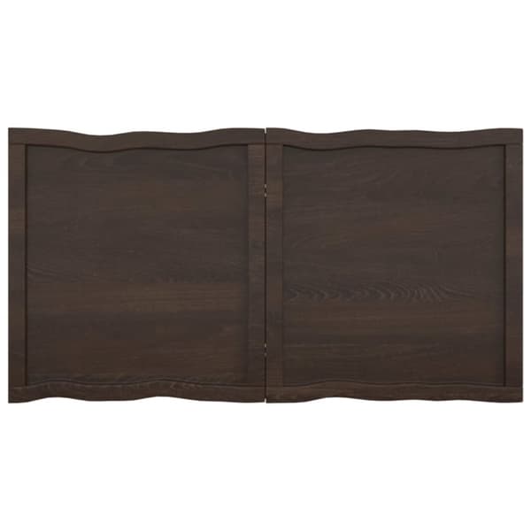 The Living Store Bordsskiva mörkbrun 120x60x(2-4) cm massivt trä levande kant -  Bordsskivor