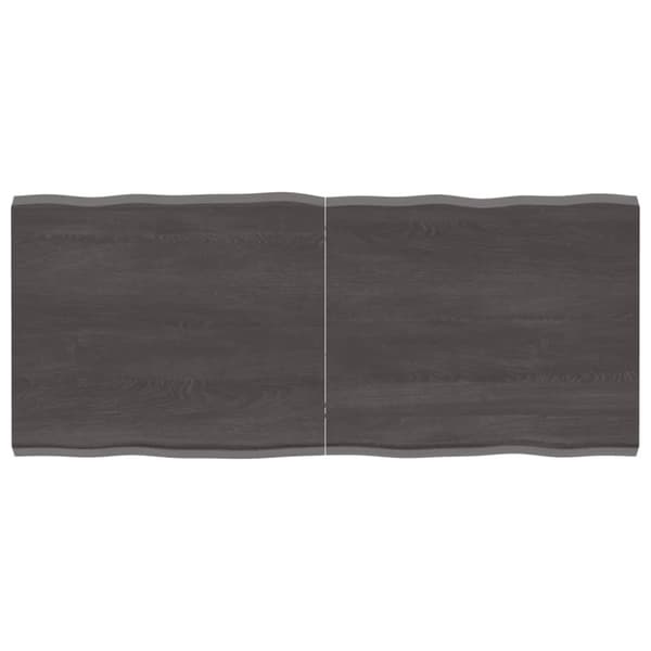 The Living Store bordplade 140x60x(2-4) cm naturlig kant behandlet træ mørkebrun -  Bordplader
