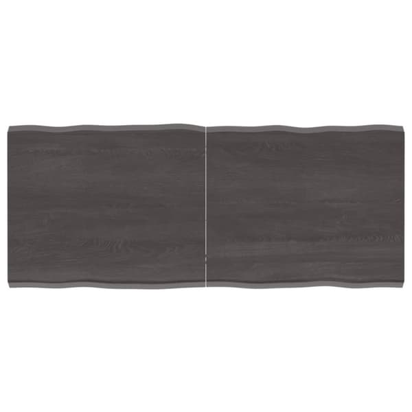 The Living Store Bordsskiva mörkbrun 120x50x(2-4) cm massivt trä levande kant - Bordsskivor
