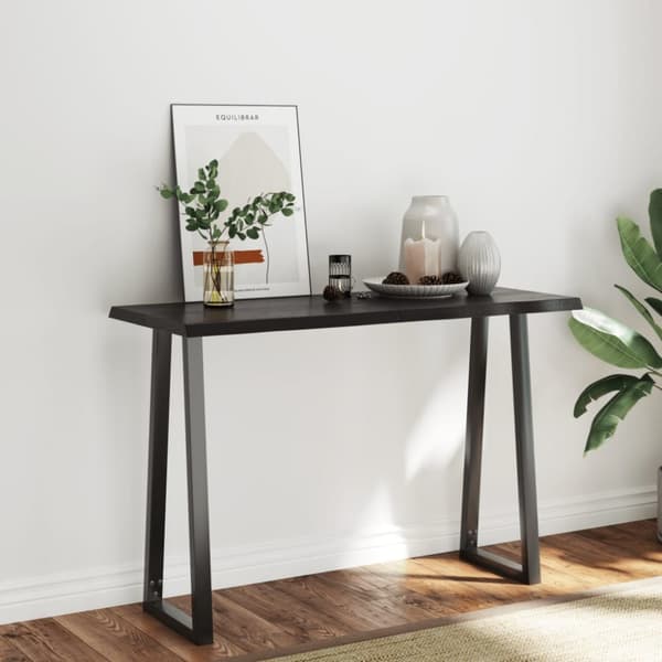 The Living Store Bordsskiva mörkbrun 120x50x(2-4) cm massivt trä levande kant - Bordsskivor
