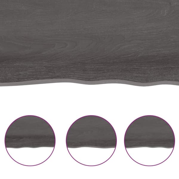 The Living Store Bordsskiva mörkbrun 120x50x(2-4) cm massivt trä levande kant - Bordsskivor
