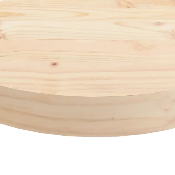 The Living Store bordplade Ø60x3 cm rund massivt fyrretræ - Bordplader
