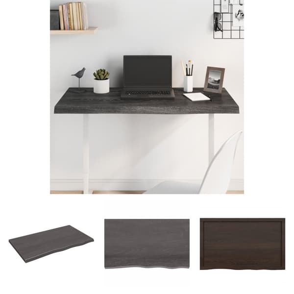 The Living Store Bordsskiva mörkbrun 100x60x(2-4) cm behandlad massiv ek -  Bordsskivor
