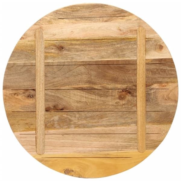 The Living Store bordplade Ø70x1,5 cm rund massivt ru mangotræ - Bordplader