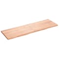 Miniatyrbillede 3 af 10: The Living Store bordplade 160x50x(2-4) cm behandlet massivt egetræ lysebrun -  Bordplader