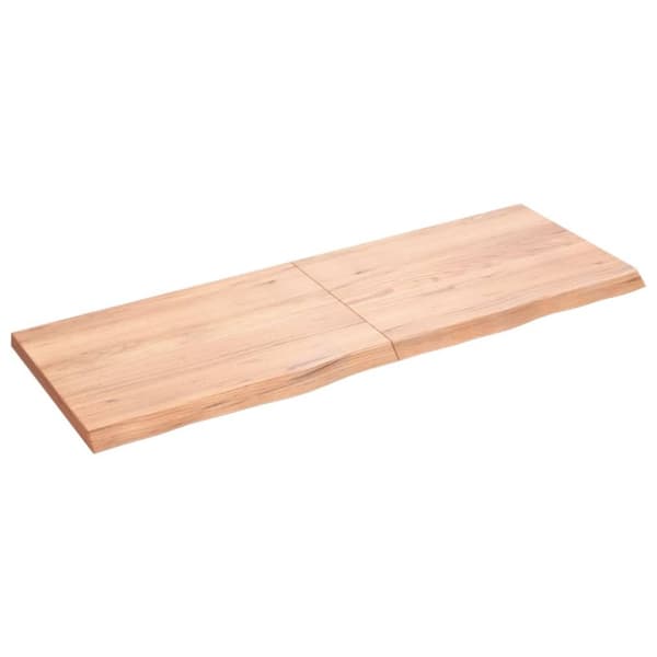 The Living Store Bordsskiva ljusbrun 140x50x(2-4) cm behandlad massiv ek -  Bordsskivor