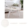 Miniatyrbild 1 av 8: The Living Store Bordsskiva rund vit Ø70x3 cm massiv furu -  Bordsskivor