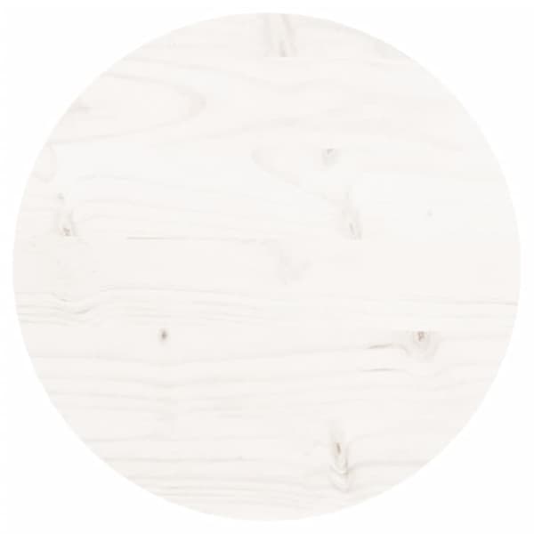 The Living Store Bordsskiva vit Ø30x3 cm massiv furu - Bordsskivor