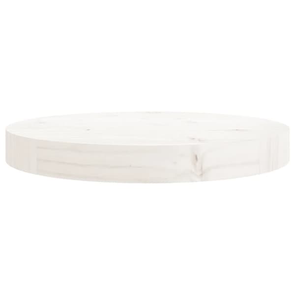 The Living Store Bordsskiva vit Ø30x3 cm massiv furu - Bordsskivor