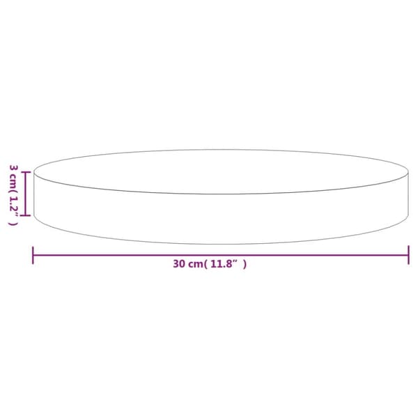 The Living Store Bordsskiva vit Ø30x3 cm massiv furu - Bordsskivor