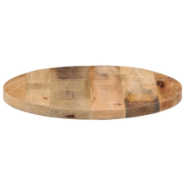 The Living Store Bordsskiva Ø 50x1,5 cm rund massivt grovt mangoträ - Bordsskivor