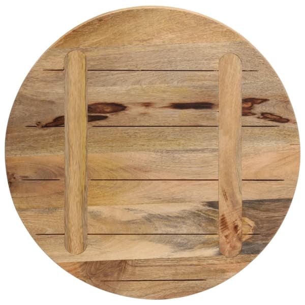 The Living Store Bordsskiva Ø 50x1,5 cm rund massivt grovt mangoträ - Bordsskivor