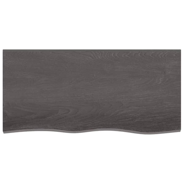 The Living Store Bordsskiva mörkbrun 100x50x(2-4) cm behandlad massiv ek -  Bordsskivor
