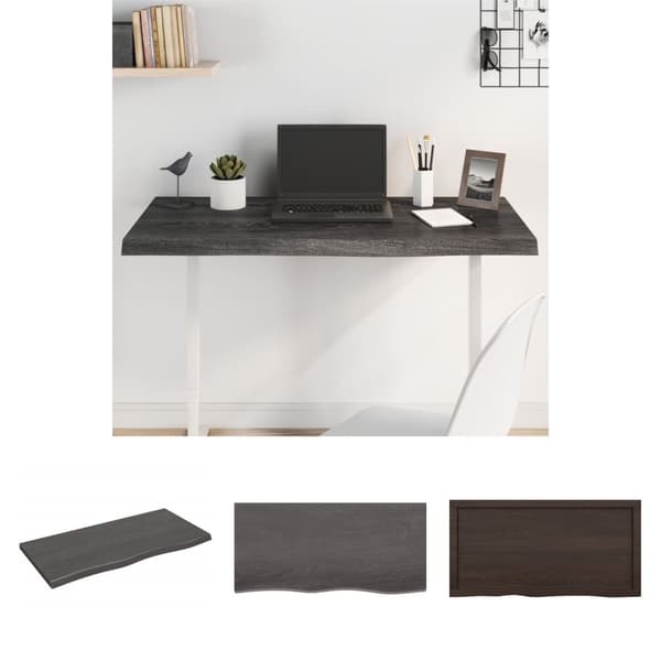 The Living Store Bordsskiva mörkbrun 100x50x(2-4) cm behandlad massiv ek -  Bordsskivor