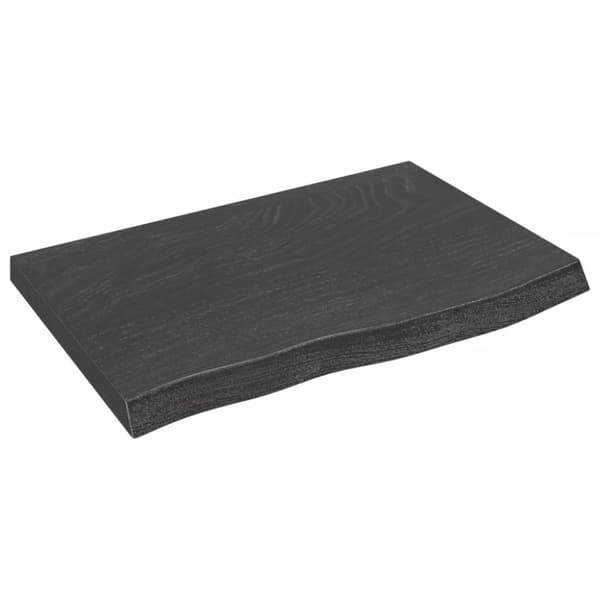 The Living Store bordplade 60x40x(2-4) cm behandlet massivt egetræ mørkebrun -  Bordplader