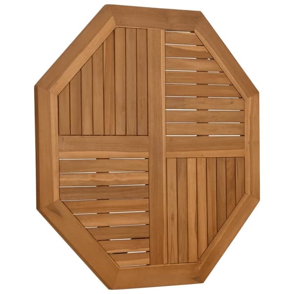 The Living Store Pöytälevy 90x90x2,5 cm kahdeksankulmio täysi tiikki - Pöytälevyt