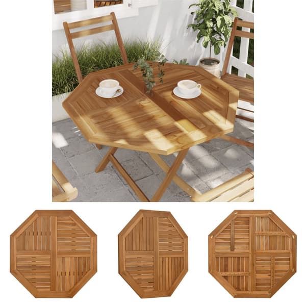 The Living Store Pöytälevy 90x90x2,5 cm kahdeksankulmio täysi tiikki - Pöytälevyt