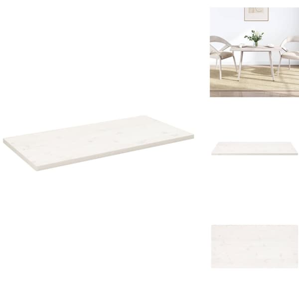 Pöytälevyt - Living Pöytälevy valkoinen 100x50x2,5 cm täysi mänty suorakaide