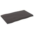 Miniatyrbillede 5 af 11: Bordplader - Living bordplade 80x50x(2-4) cm naturlig kant behandlet træ mørkebrun