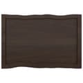 Miniatyrbillede 6 af 11: Bordplader - Living bordplade 80x50x(2-4) cm naturlig kant behandlet træ mørkebrun