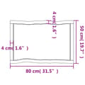 Miniatyrbillede 11 af 11: Bordplader - Living bordplade 80x50x(2-4) cm naturlig kant behandlet træ mørkebrun